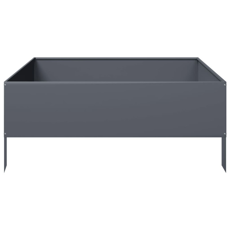 Podwyższona donica, antracytowa, 100x100x25 cm, stal
