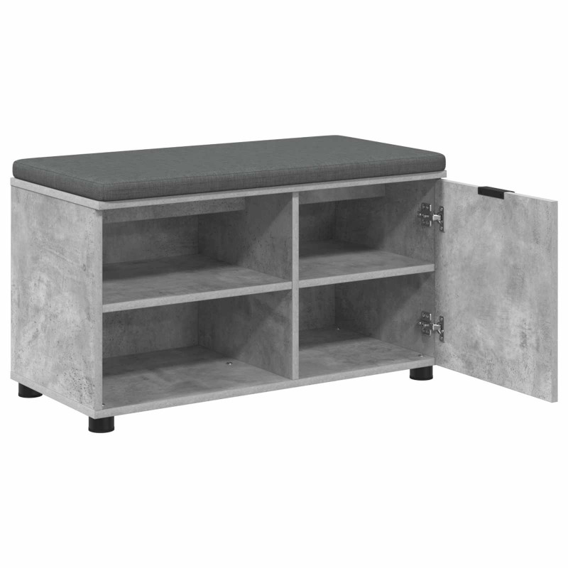 Ławka w przedpokoju z poduszką Betonowy Szary 80 x 38 x 46 cm