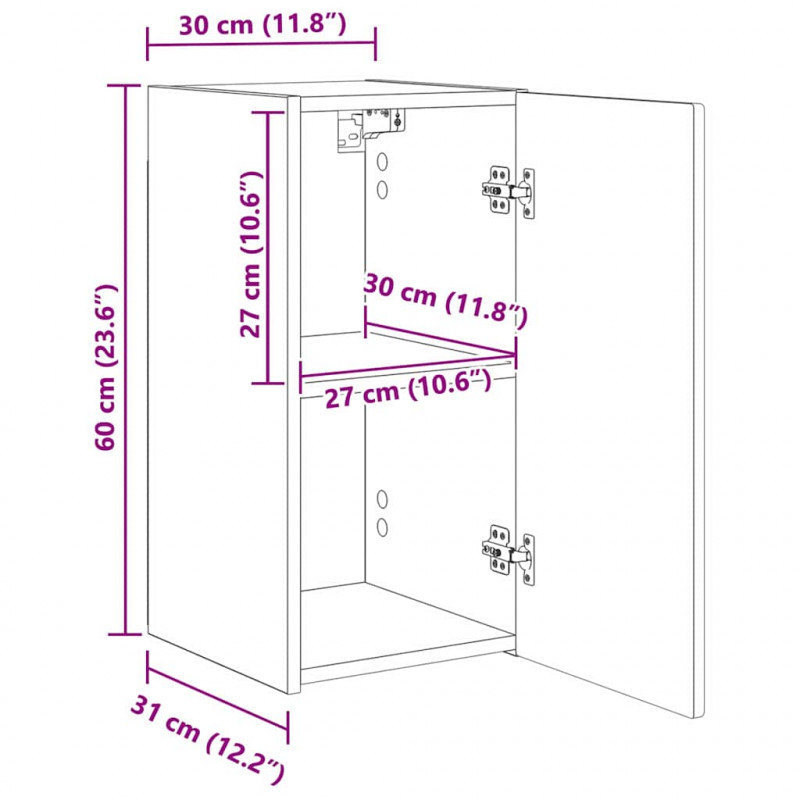 Szafka pod telewizor Czarny 30 x 31 x 60 cm