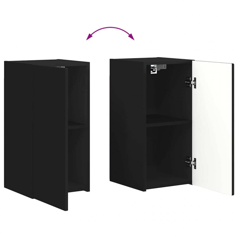 Szafka pod telewizor 2 pcs Czarny 30 x 31 x 60 cm