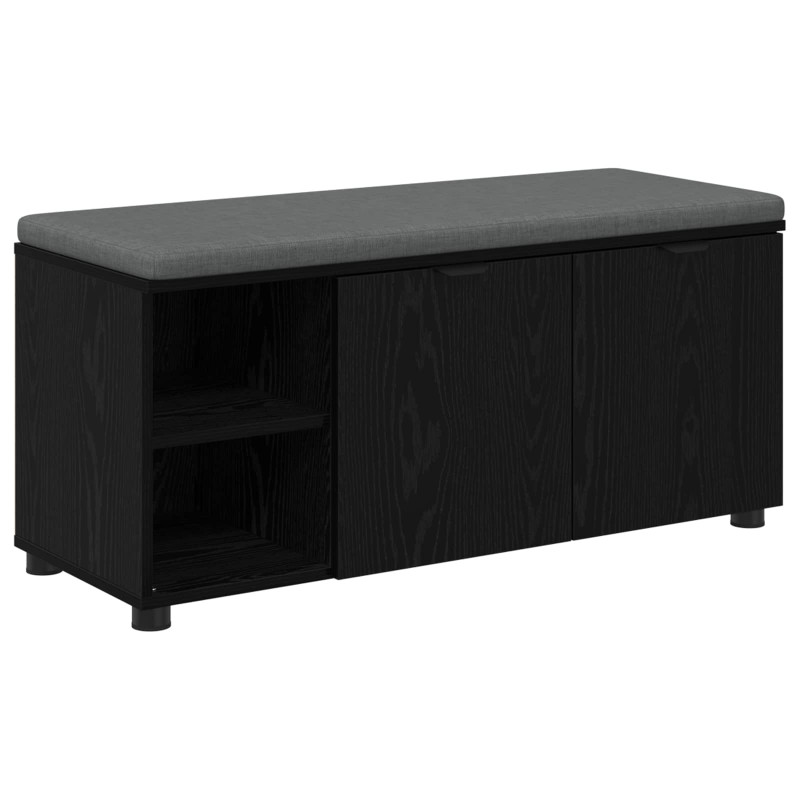 Ławka w przedpokoju z poduszką Czarny Dąb 100 x 38 x 46 cm