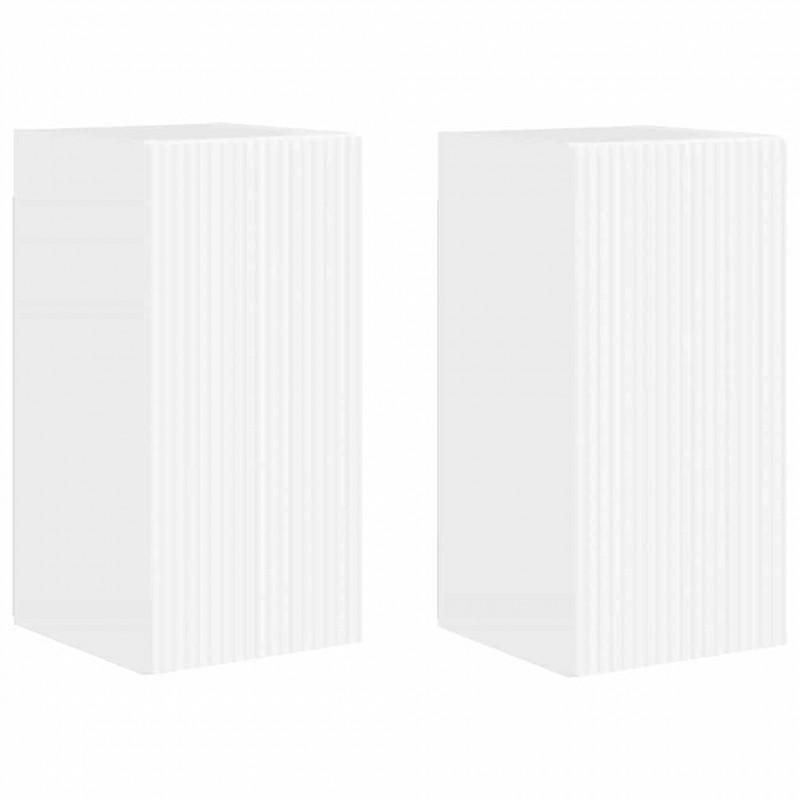 Szafka pod telewizor 2 pcs Błyszcząca biel 30 x 31 x 60 cm