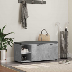 Ławka w przedpokoju z poduszką Betonowy Szary 100 x 38 x 46 cm