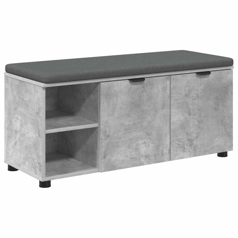 Ławka w przedpokoju z poduszką Betonowy Szary 100 x 38 x 46 cm