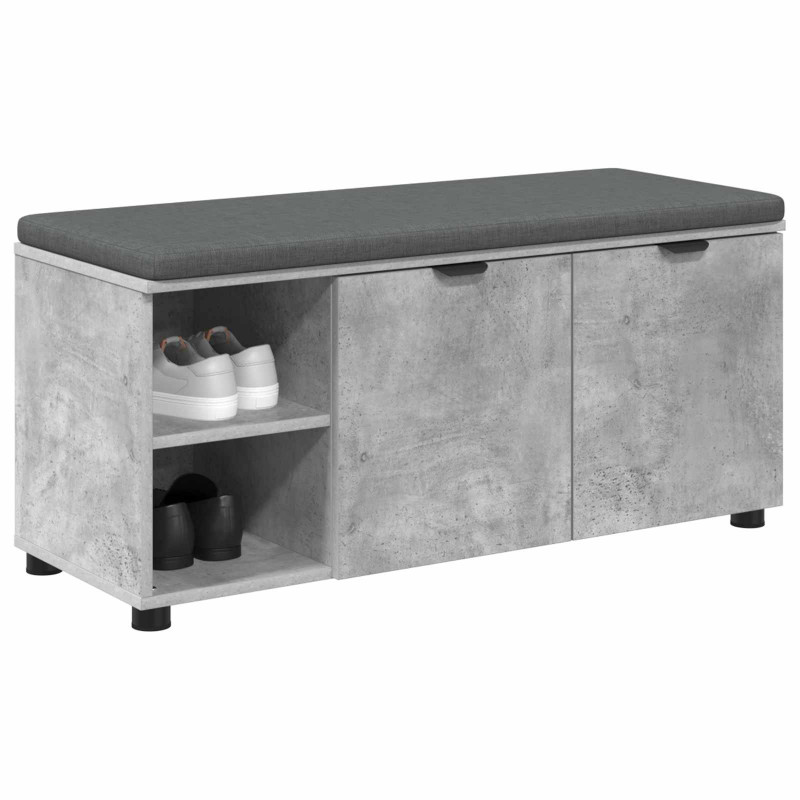 Ławka w przedpokoju z poduszką Betonowy Szary 100 x 38 x 46 cm