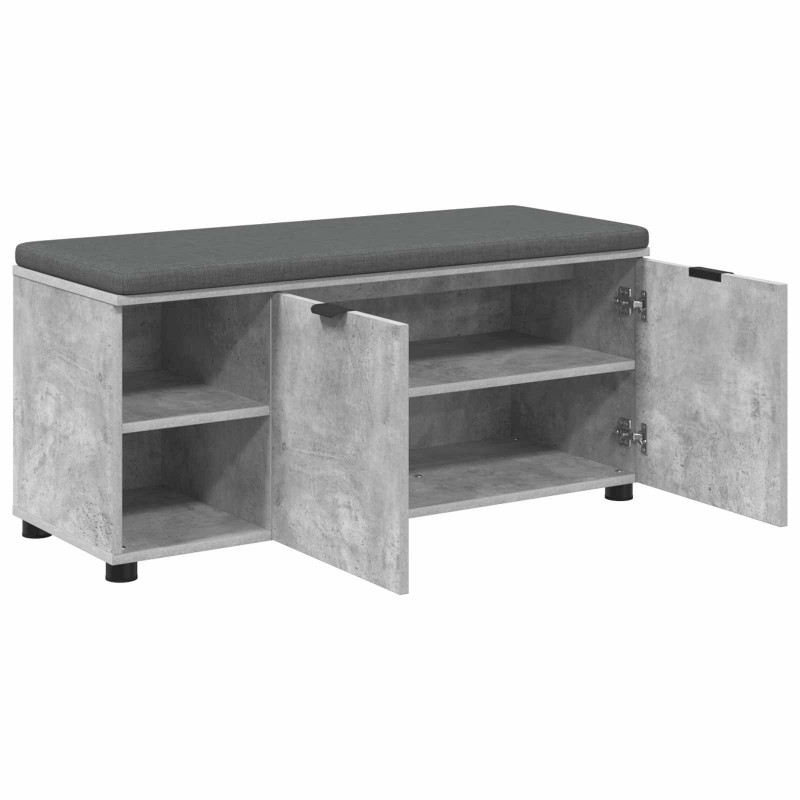 Ławka w przedpokoju z poduszką Betonowy Szary 100 x 38 x 46 cm