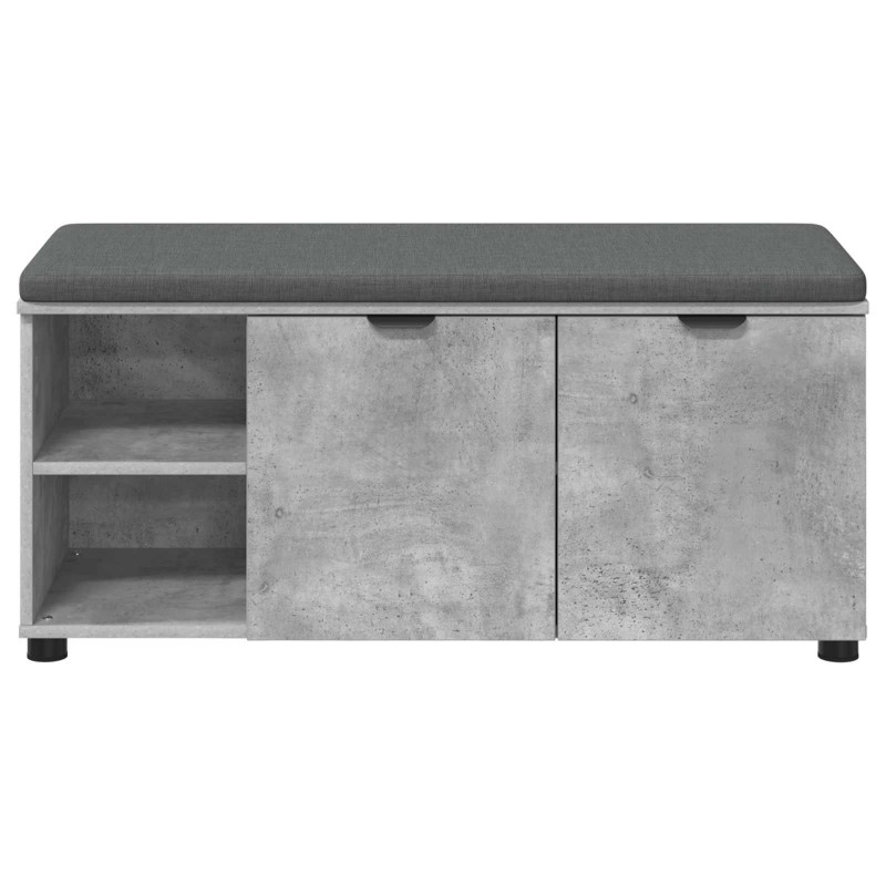 Ławka w przedpokoju z poduszką Betonowy Szary 100 x 38 x 46 cm