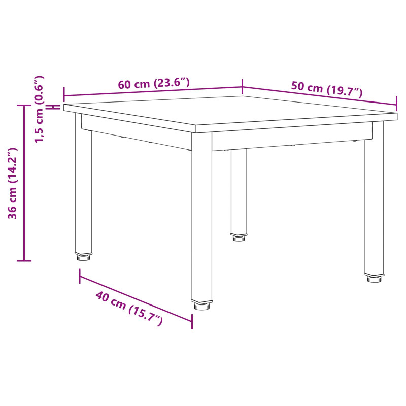 Stolik kawowy Szary Sonoma 60 x 50 x 36 cm