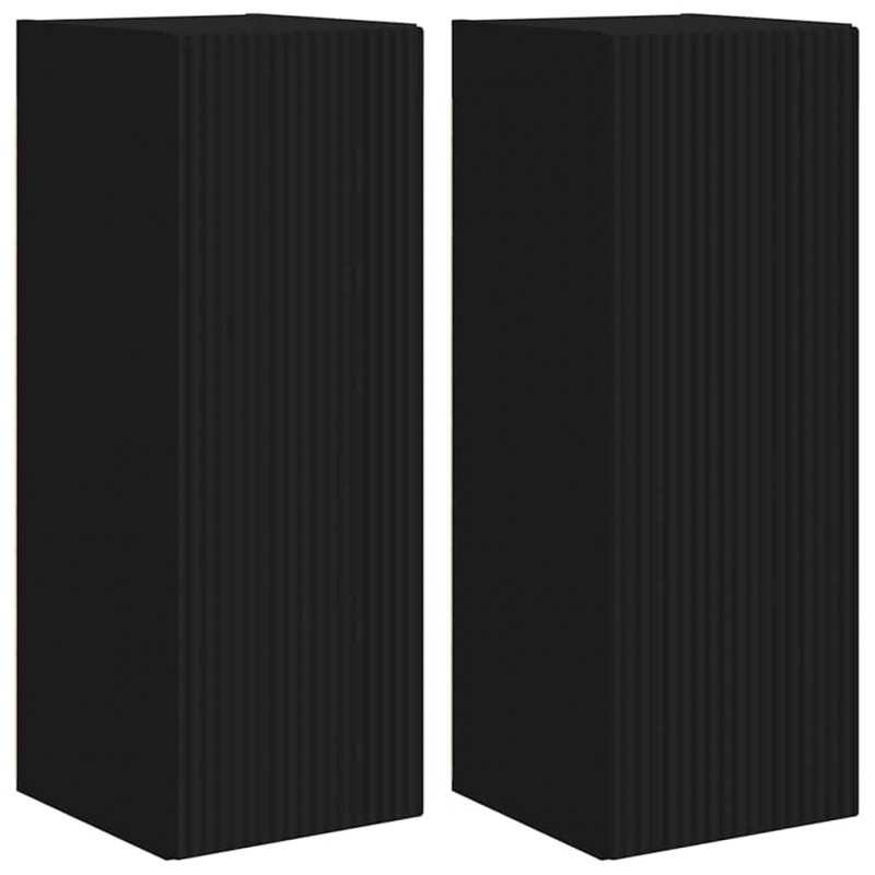 Szafka pod telewizor 2 pcs Czarny 30 x 31 x 80 cm