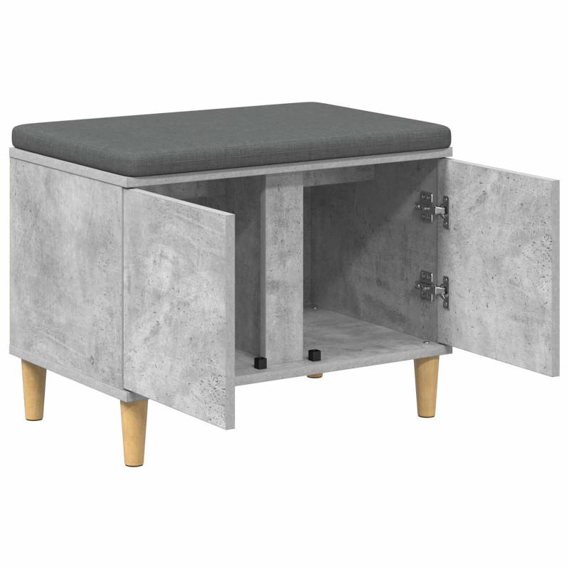 Ławka w przedpokoju z poduszką Betonowy Szary 60 x 38 x 46 cm