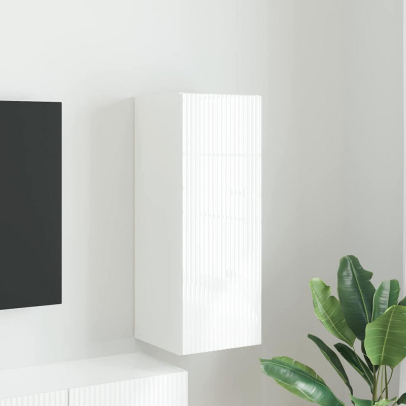 Szafka pod telewizor Błyszcząca biel 30 x 31 x 80 cm