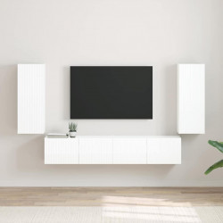 Szafka pod telewizor 2 pcs Błyszcząca biel 30 x 31 x 80 cm