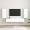 Szafka pod telewizor 2 pcs Błyszcząca biel 30 x 31 x 80 cm