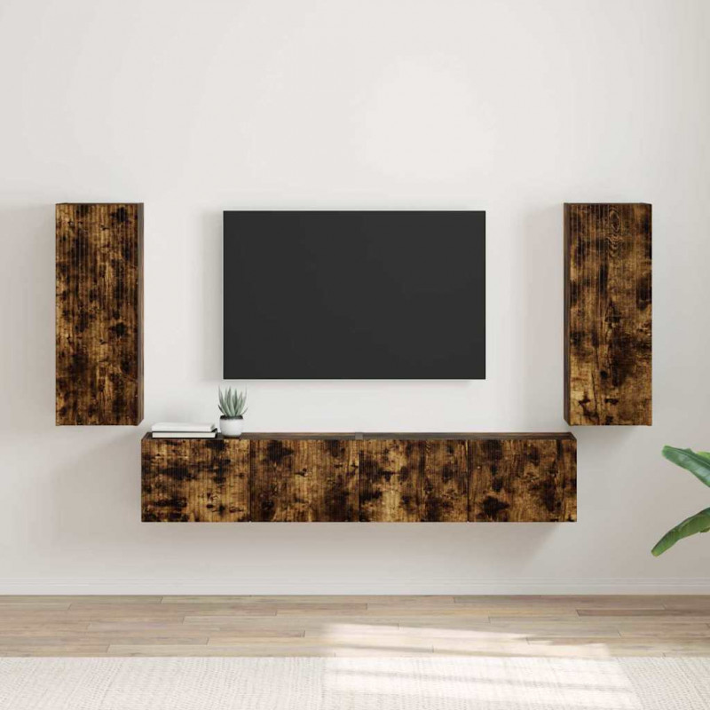 Szafka pod telewizor 2 pcs Dąb wędzony 30 x 31 x 80 cm