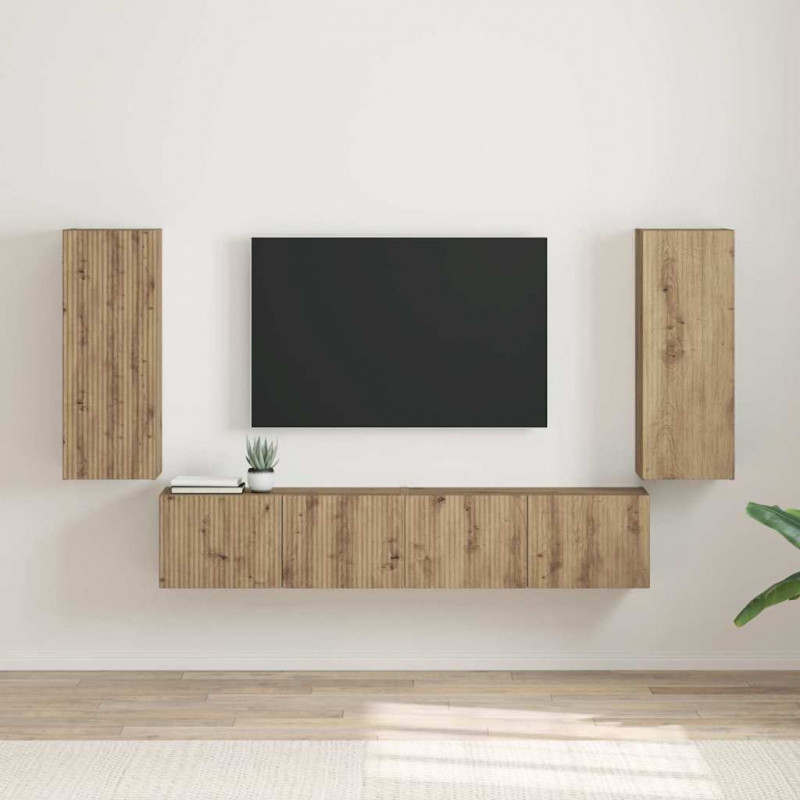 Szafka pod telewizor 2 pcs Dąb rzemieślniczy 30 x 31 x 80 cm