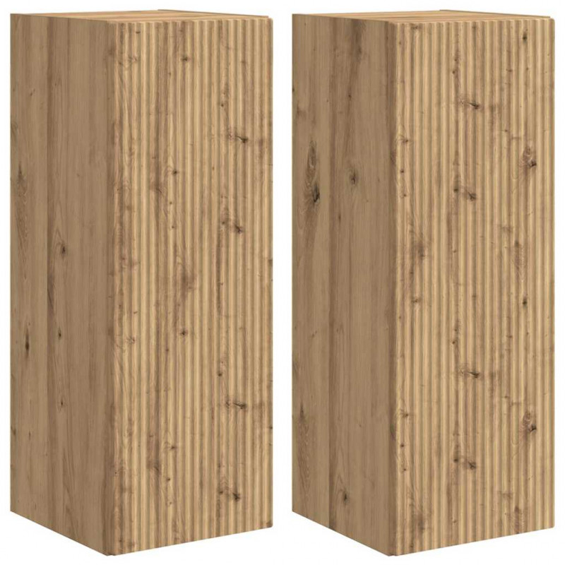 Szafka pod telewizor 2 pcs Dąb rzemieślniczy 30 x 31 x 80 cm