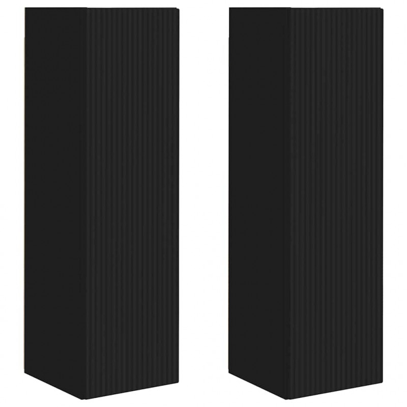 Szafka pod telewizor 2 pcs Czarny 30 x 31 x 100 cm
