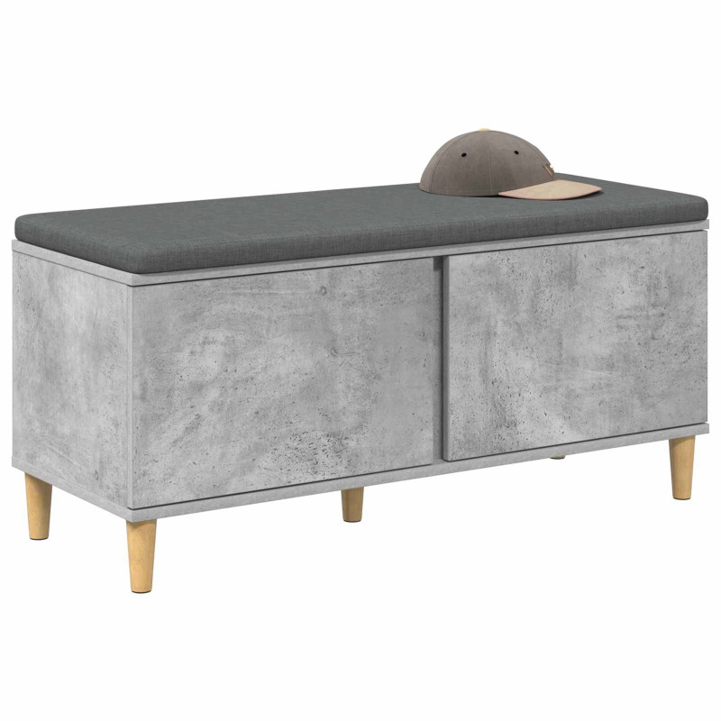 Ławka w przedpokoju z poduszką Betonowy Szary 100 x 38 x 46 cm