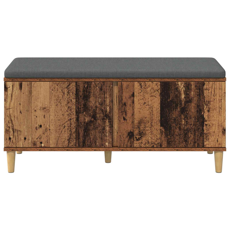 Ławka w przedpokoju z poduszką Stare drewno 100 x 38 x 46 cm