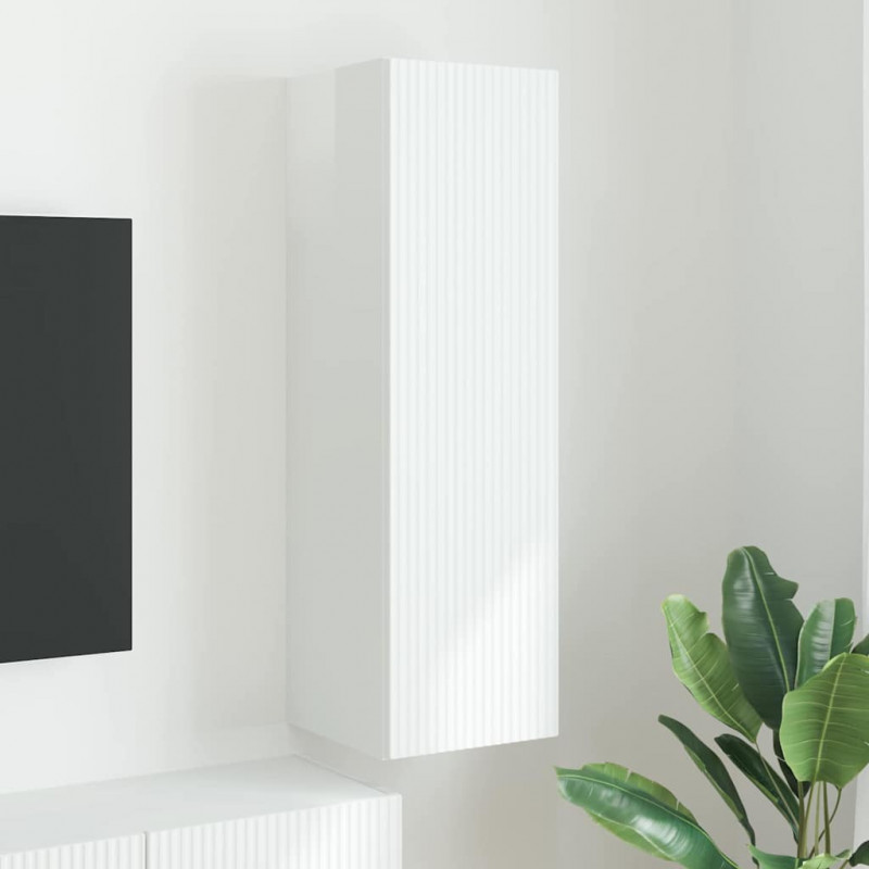Szafka pod telewizor Błyszcząca biel 30 x 31 x 100 cm