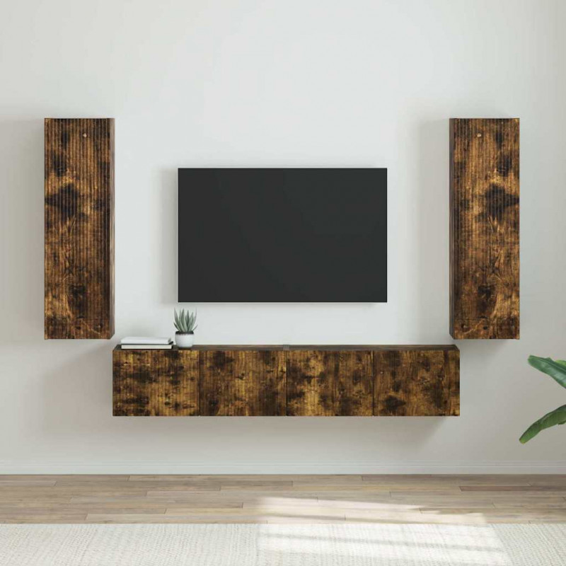 Szafka pod telewizor 2 pcs Dąb wędzony 30 x 31 x 100 cm