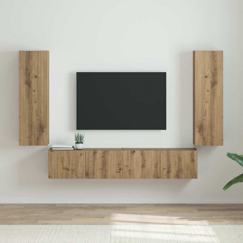 Szafka pod telewizor 2 pcs Dąb rzemieślniczy 30 x 31 x 100 cm