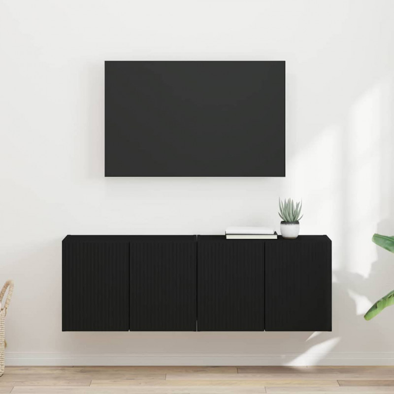 Szafka pod telewizor 2 pcs Czarny 59,5 x 31 x 40 cm
