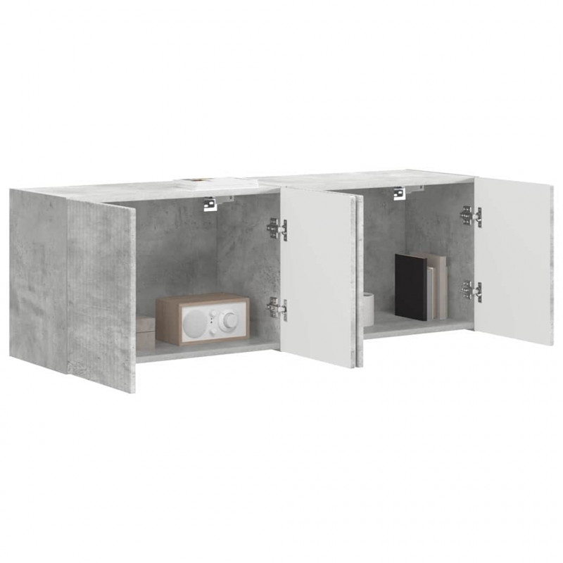 Szafka pod telewizor 2 pcs Betonowy szary 59,5 x 31 x 40 cm