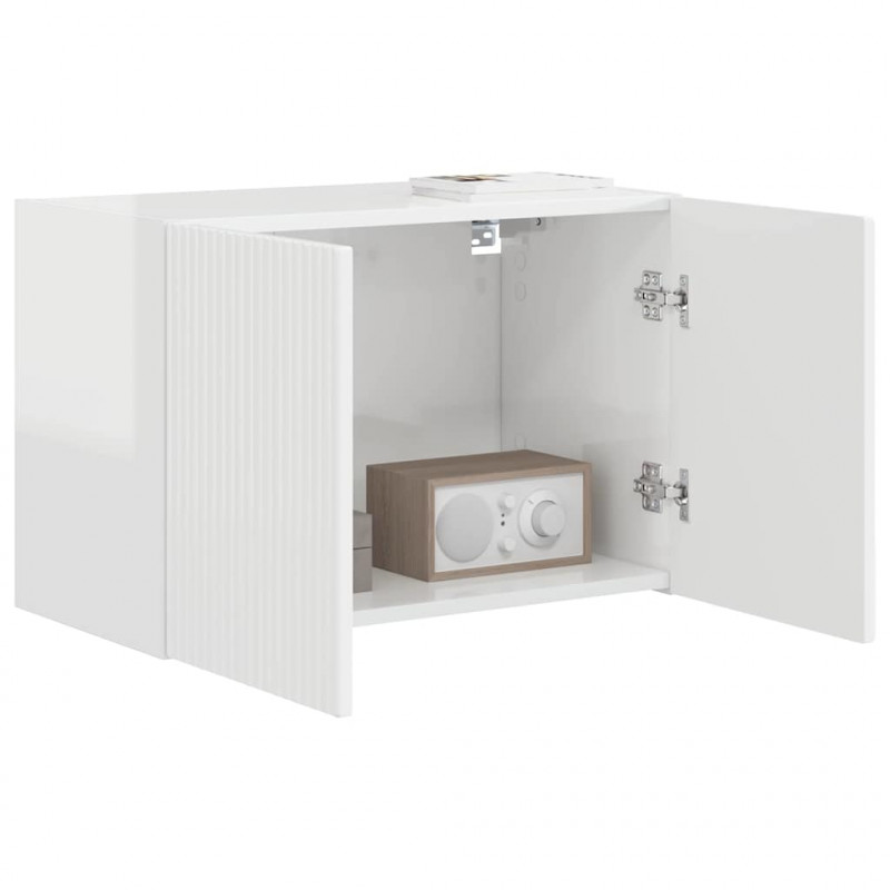 Szafka pod telewizor Wysoki połysk biały 59,5 x 31 x 40 cm