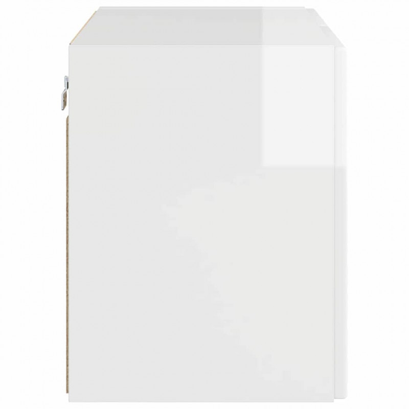 Szafka pod telewizor Wysoki połysk biały 59,5 x 31 x 40 cm