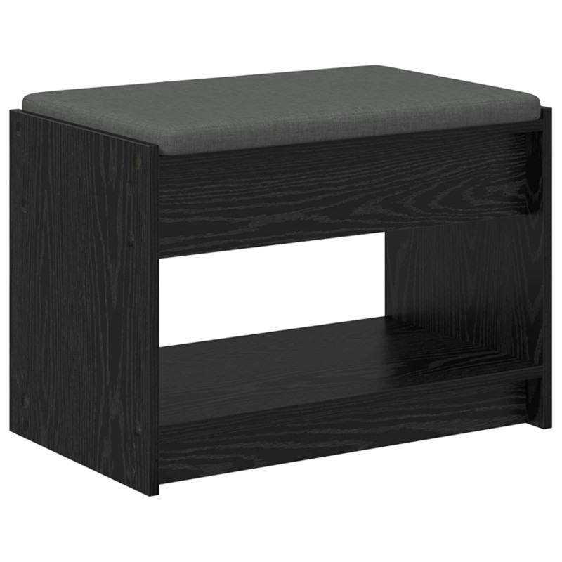 Ławka w przedpokoju z poduszką Czarny Dąb 63 x 38 x 45 cm