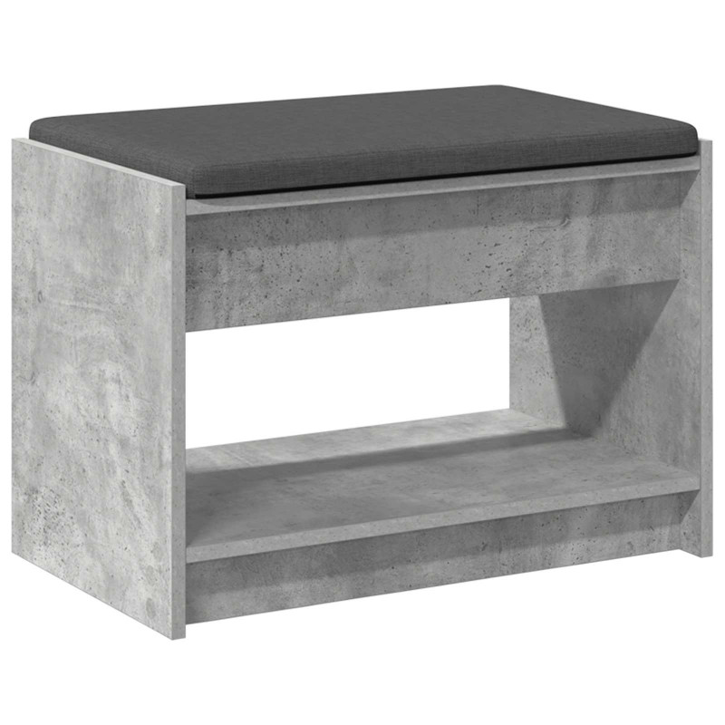 Ławka w przedpokoju z poduszką Betonowy Szary 63 x 38 x 45 cm