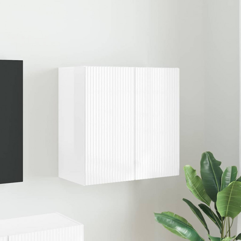 Szafka pod telewizor Wysoki połysk biały 59,5 x 31 x 60 cm