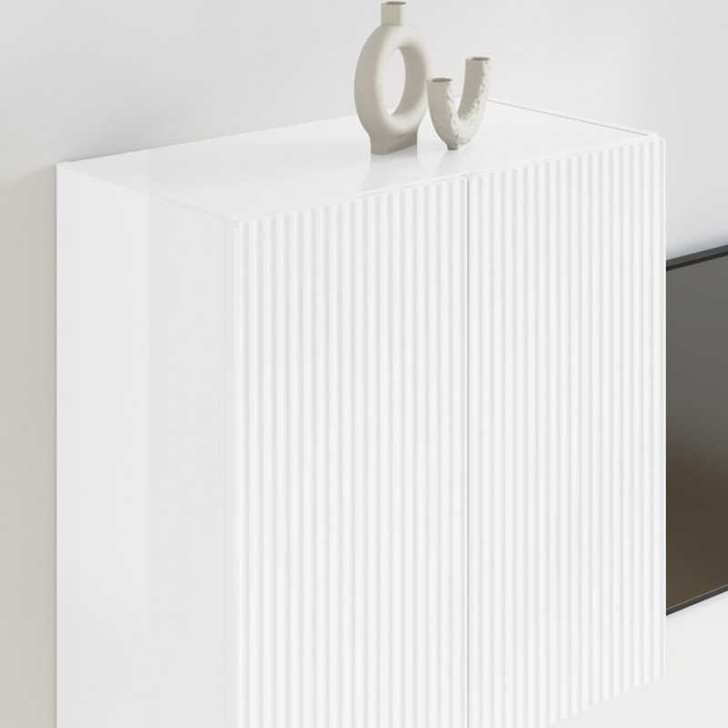 Szafka pod telewizor Wysoki połysk biały 59,5 x 31 x 60 cm