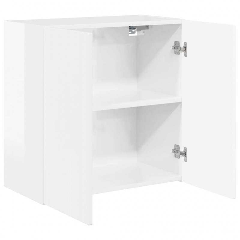 Szafka pod telewizor Wysoki połysk biały 59,5 x 31 x 60 cm