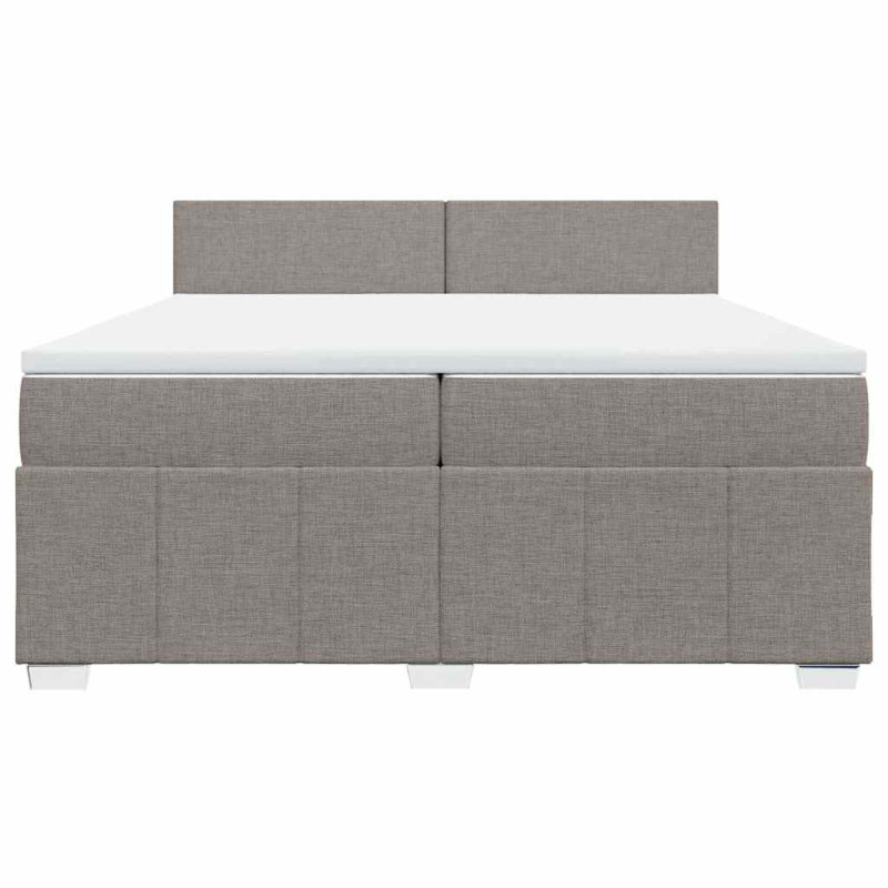 Łóżko kontynentalne z materacem, taupe, tkanina, 200x200 cm