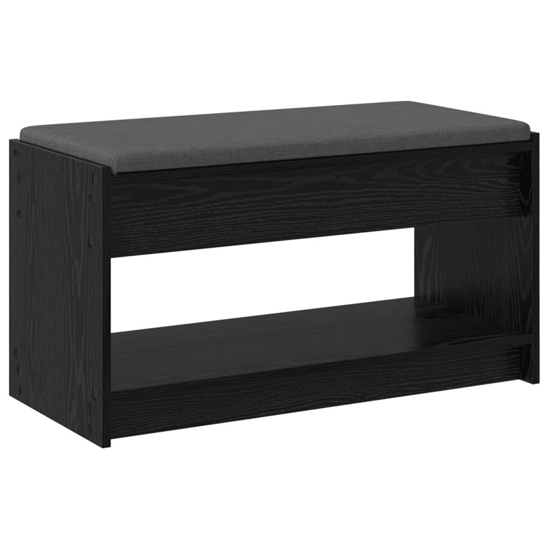 Ławka w przedpokoju z poduszką Czarny Dąb 83 x 38 x 45 cm