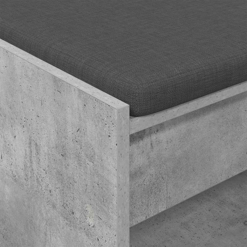Ławka w przedpokoju z poduszką Betonowy Szary 83 x 38 x 45 cm