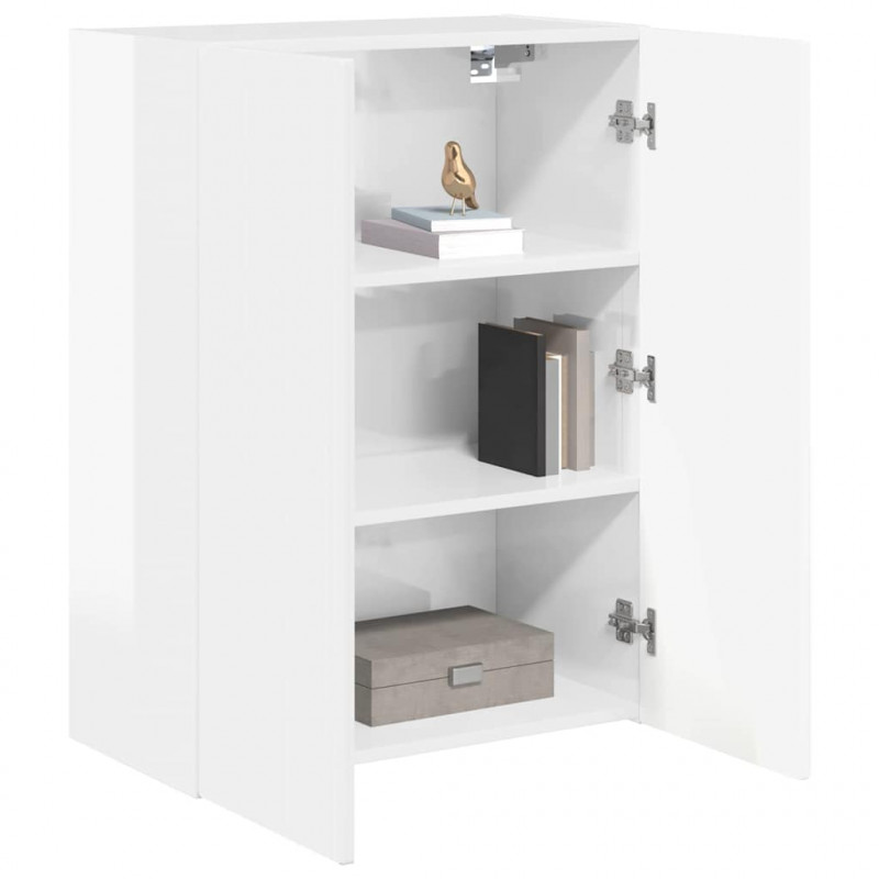 Szafka pod telewizor Wysoki połysk biały 59,5 x 31 x 80 cm