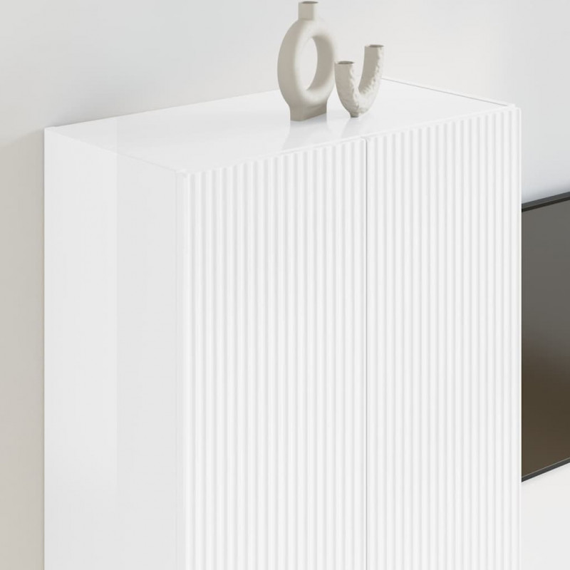 Szafka pod telewizor Wysoki połysk biały 59,5 x 31 x 80 cm