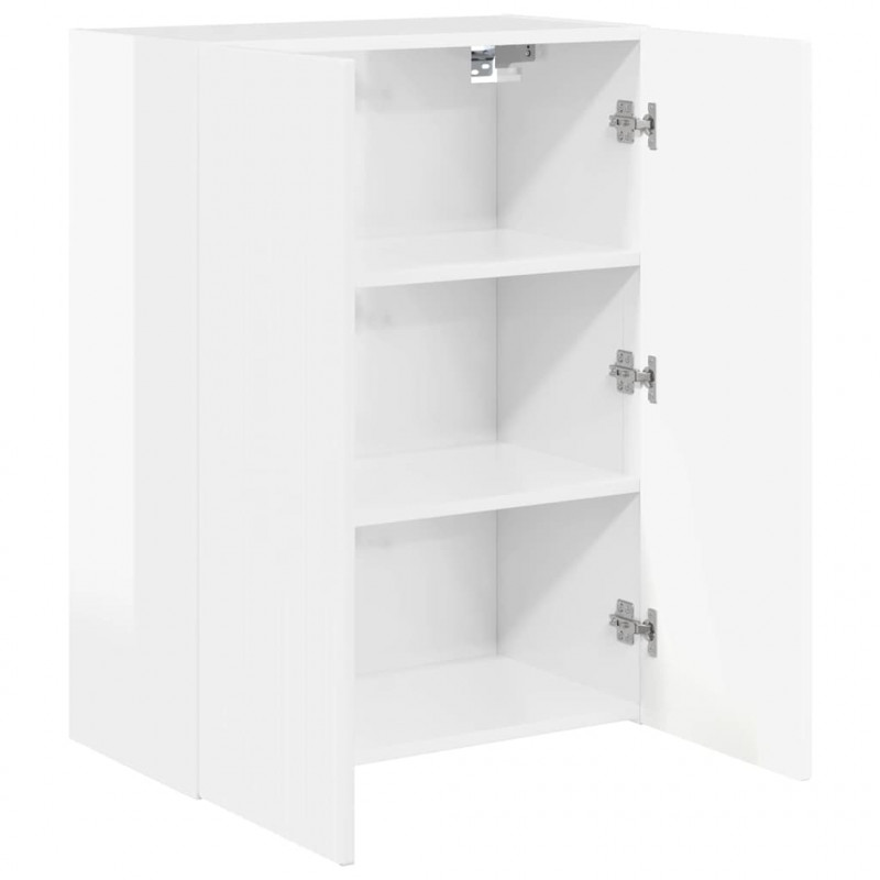 Szafka pod telewizor Wysoki połysk biały 59,5 x 31 x 80 cm