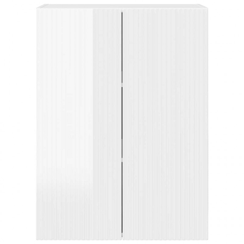 Szafka pod telewizor Wysoki połysk biały 59,5 x 31 x 80 cm