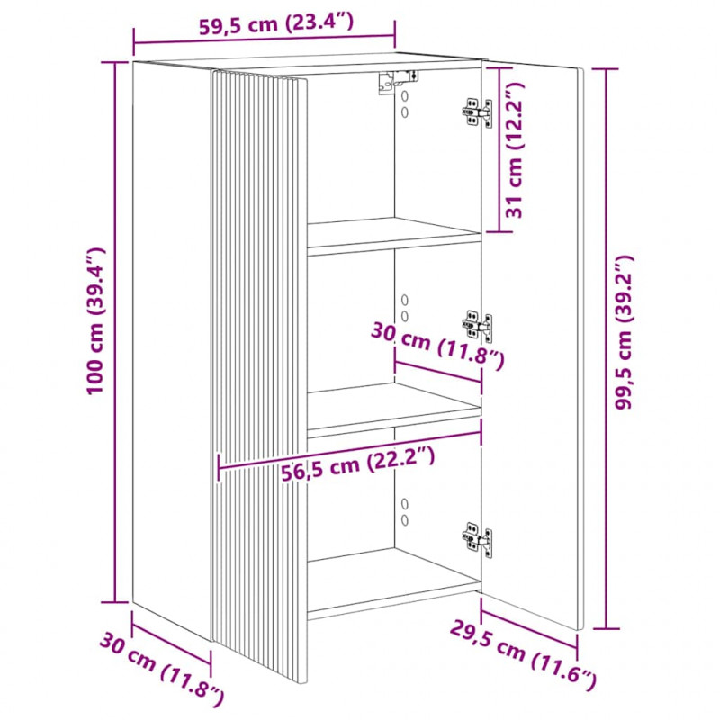 Szafka pod telewizor Biały 59,5 x 31 x 100 cm