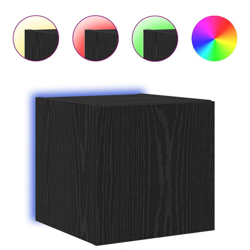 Szafka pod telewizor Ze LED Lights Czarny Dąb 30,5 x 35 x 30 cm