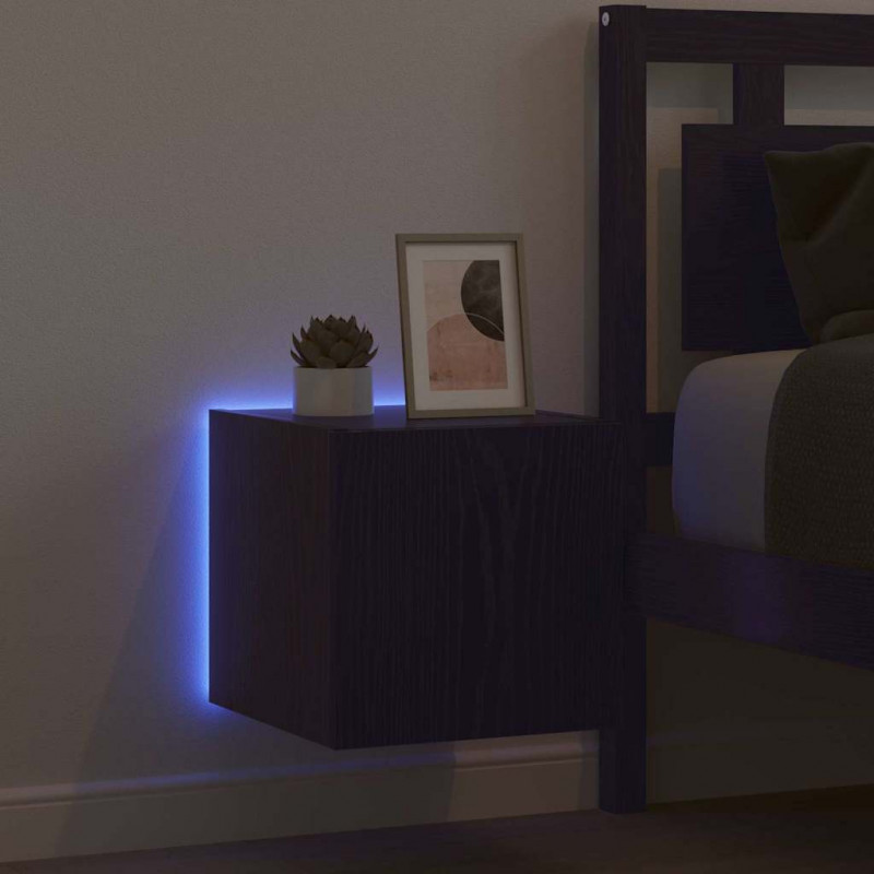 Szafka pod telewizor Ze LED Lights Czarny Dąb 30,5 x 35 x 30 cm