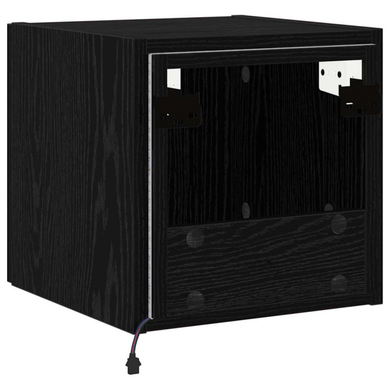 Szafka pod telewizor Ze LED Lights Czarny Dąb 30,5 x 35 x 30 cm