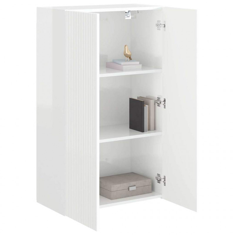 Szafka pod telewizor Wysoki połysk biały 59,5 x 31 x 100 cm
