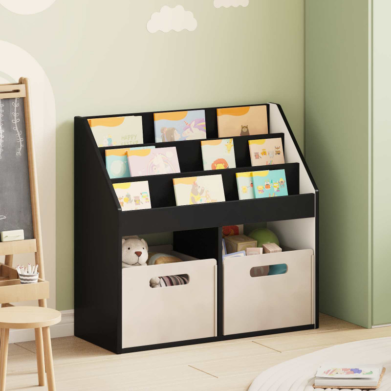 Biblioteczka dla dzieci Czarny 72,5 x 29,5 x 69 cm