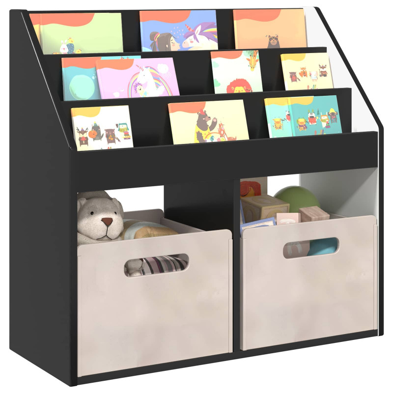 Biblioteczka dla dzieci Czarny 72,5 x 29,5 x 69 cm