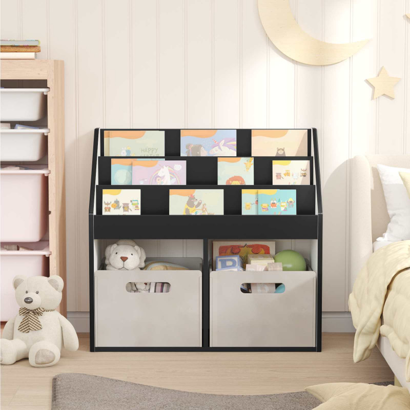 Biblioteczka dla dzieci Czarny 72,5 x 29,5 x 69 cm